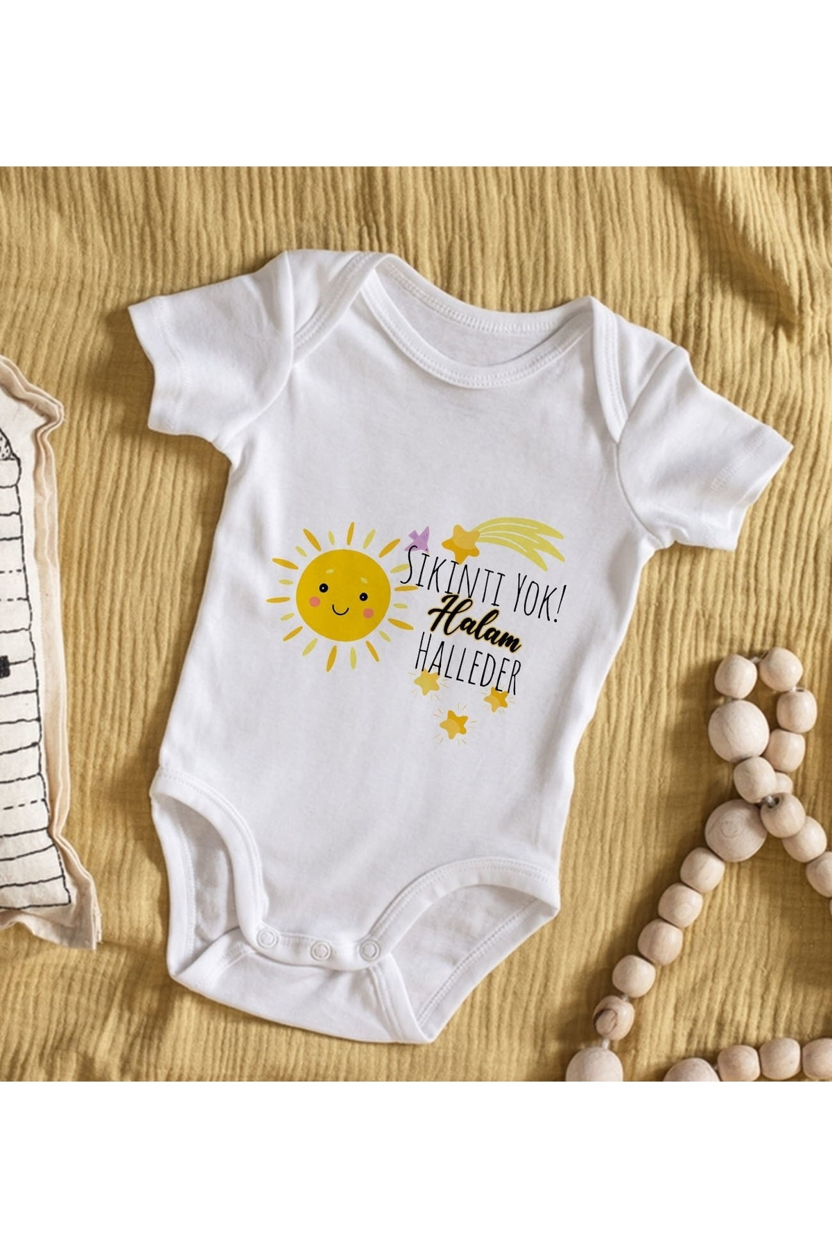 Bk Kids Sıkıntı Yok Halam Halleder Tasarımlı Bebek Body Zıbın - M