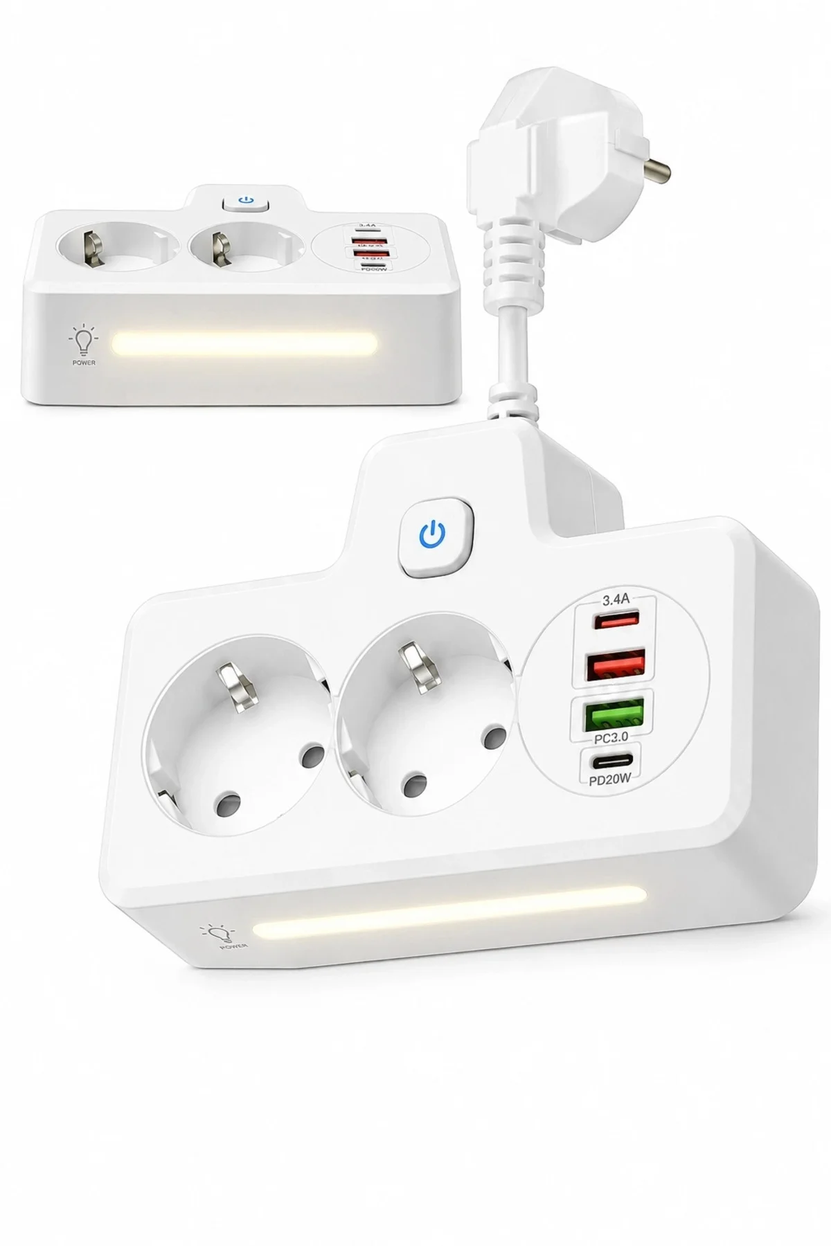 Bkl-502 Akım Korumalı 2Li Priz 2 Usb Ve 2 Type-C Çıkış 4000W Hızlı Şarj Duvar Tipi Dokunmatik Led Ay Bkl-502 Akım Korumalı 2Li Priz 2 Usb Ve 2 Type-C Çıkış 4000W Hızlı Şarj Duvar Tipi Dokunmatik Led Ay - Görsel 2