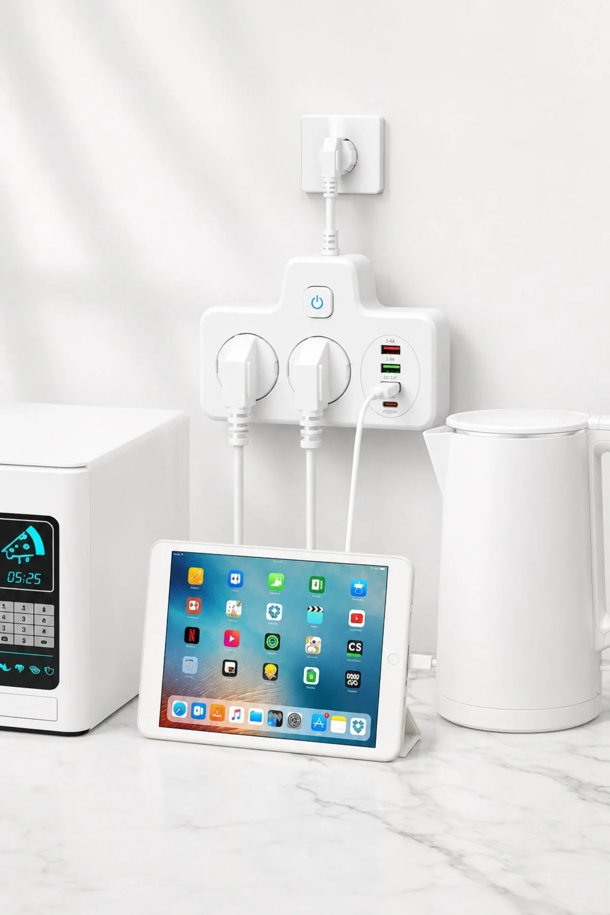 Bkl-502 Akım Korumalı 2Li Priz 2 Usb Ve 2 Type-C Çıkış 4000W Hızlı Şarj Duvar Tipi Dokunmatik Led Ay Bkl-502 Akım Korumalı 2Li Priz 2 Usb Ve 2 Type-C Çıkış 4000W Hızlı Şarj Duvar Tipi Dokunmatik Led Ay - Görsel 4