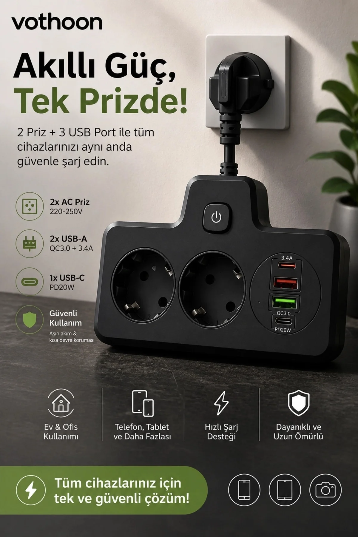 Bkl-502 Akım Korumalı 2Li Priz 2 Usb Ve 2 Type-C Çıkış 4000W Hızlı Şarj Duvar Tipi Dokunmatik Led Ay Bkl-502 Akım Korumalı 2Li Priz 2 Usb Ve 2 Type-C Çıkış 4000W Hızlı Şarj Duvar Tipi Dokunmatik Led Ay
