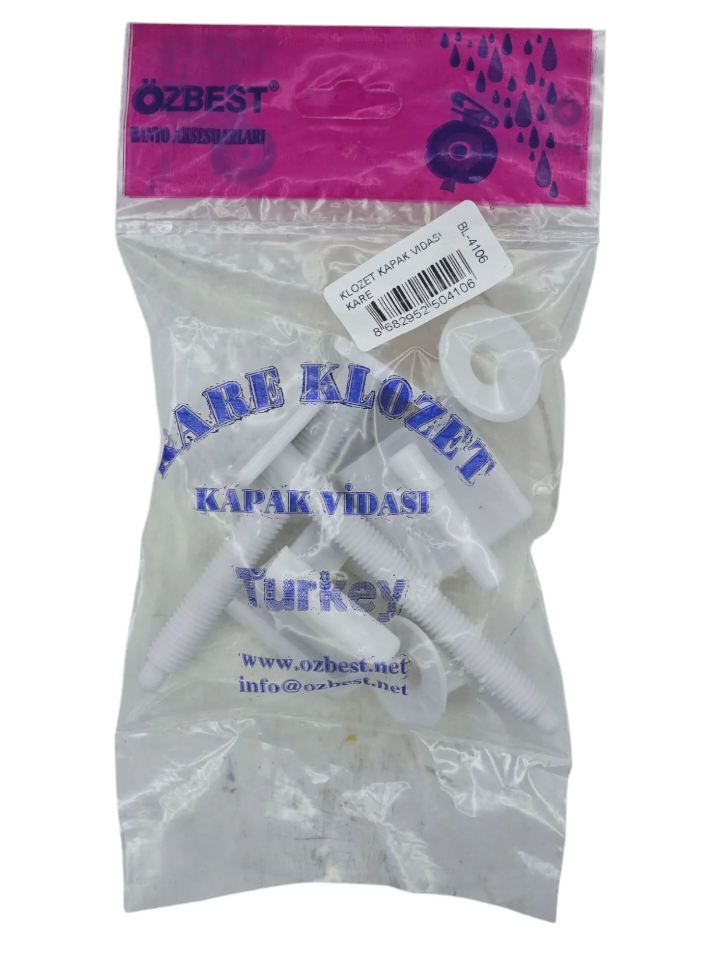 BL-4106   Özbest Kare Klozet Kapak Vidası - Plastik