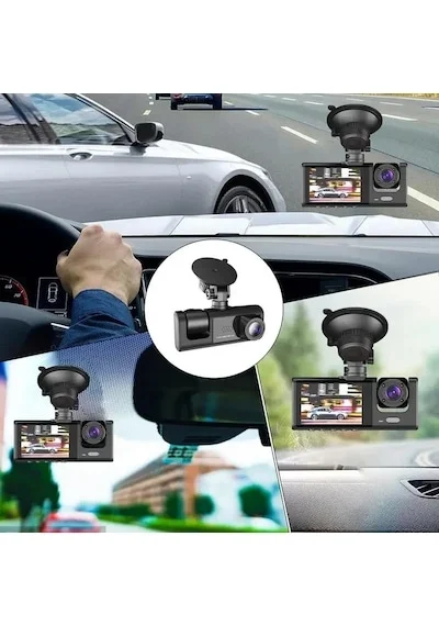 Black Box Traffic Recorder 3 Kameralı Araç Kamerası Geri Görüş Destekli Gece Görüşlü