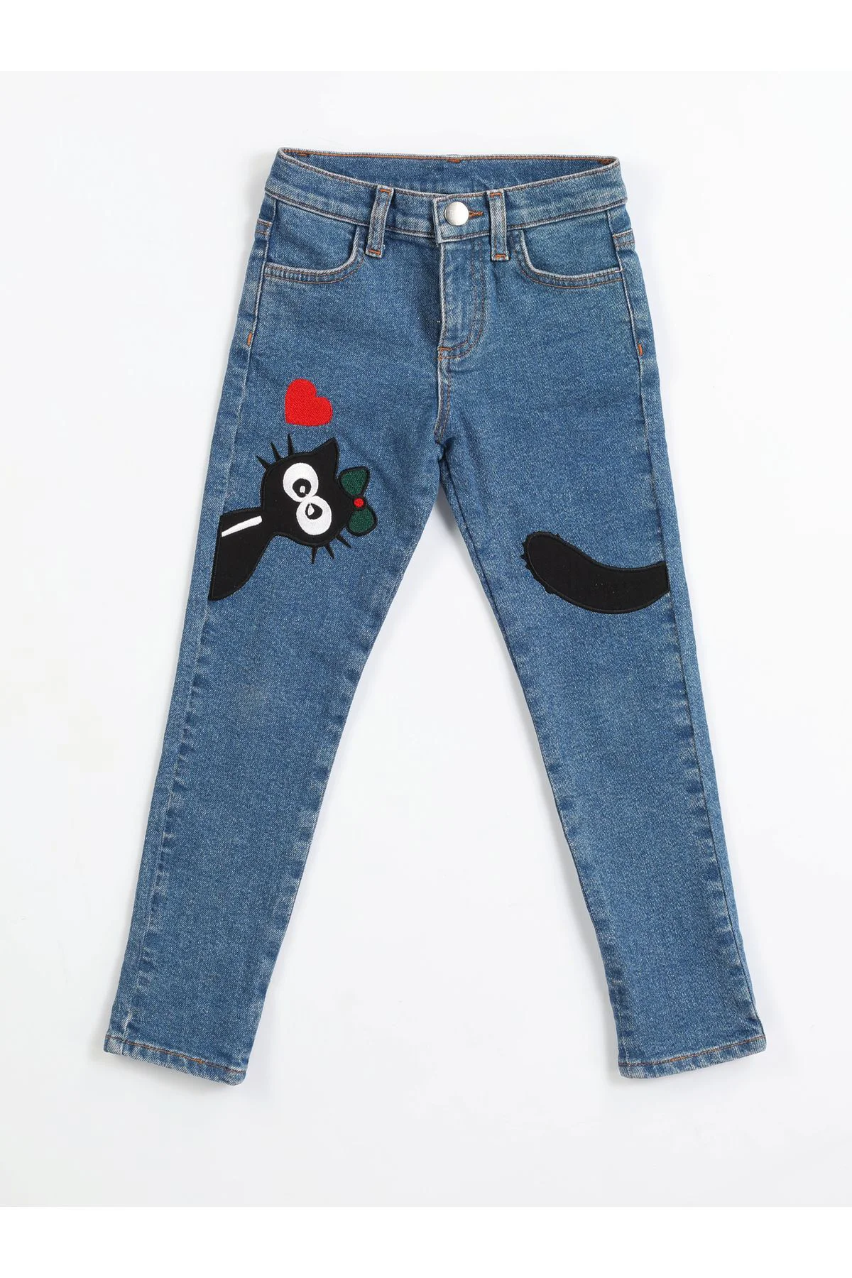 Black Cat Kız Çocuk Denim Pantolon
