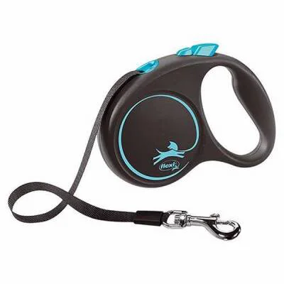 Black Design Otomatik Şerit Köpek Gezdirme Tasması Small 5 Mt Mavi