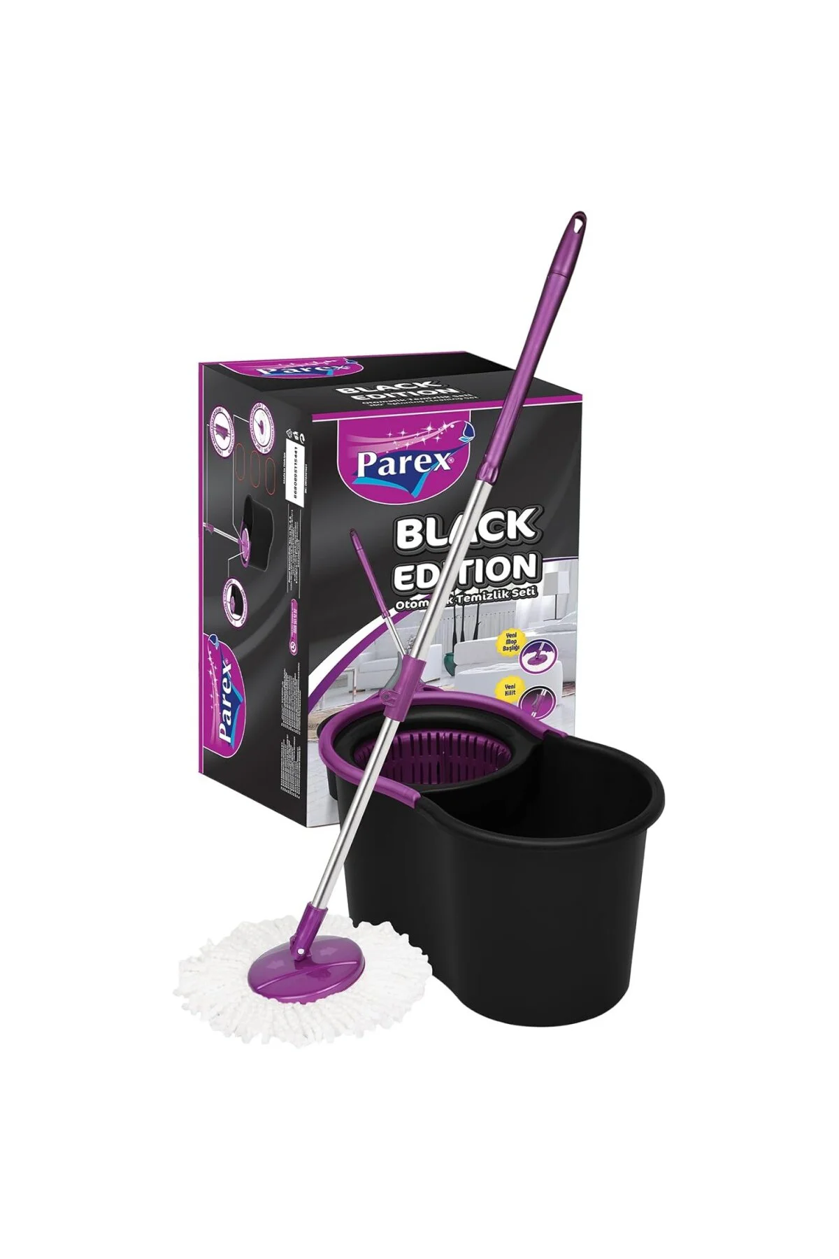 Black Editlon Otomatik Temizlik Seti Ve 2'Li Yedek Mop