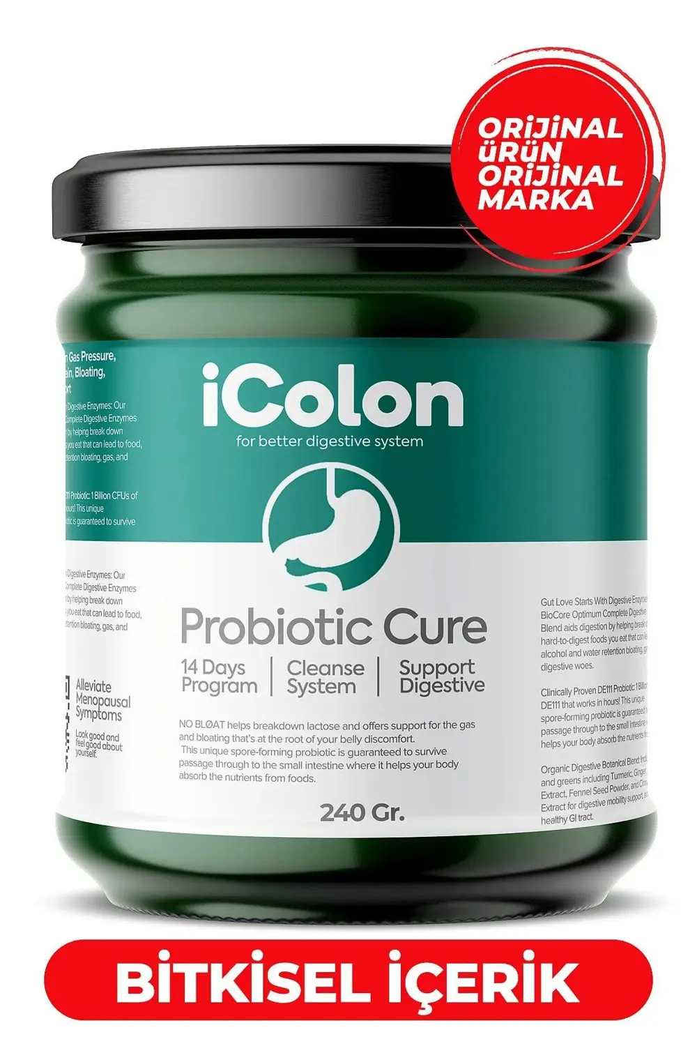 Black Natural Black Natural Icolon Probiyotik Cure 240 Gr Black Natural Black Natural Icolon Probiyotik Cure 240 Gr