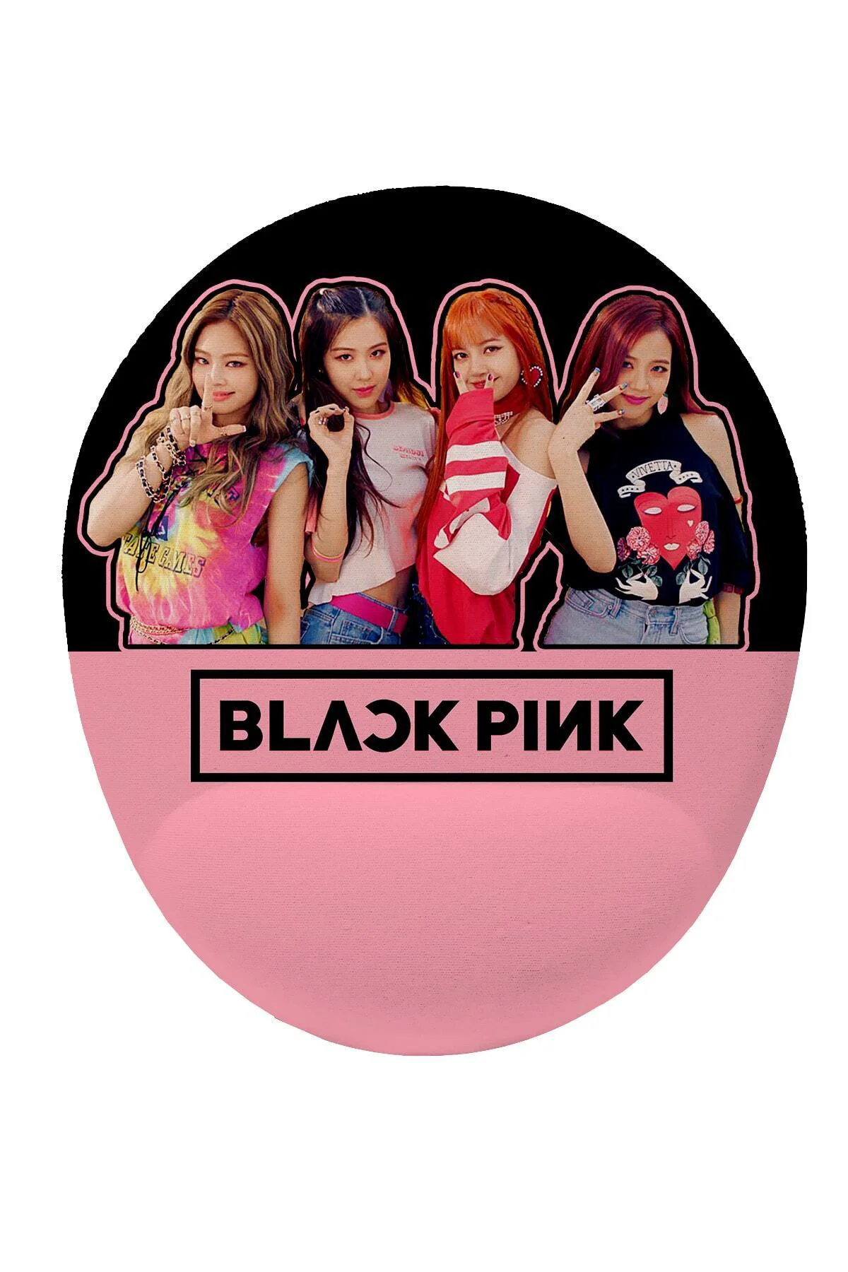 Black Pink Kpop Bilek Destekli Mouse Pad Ergonomik Kaymaz Taban M
