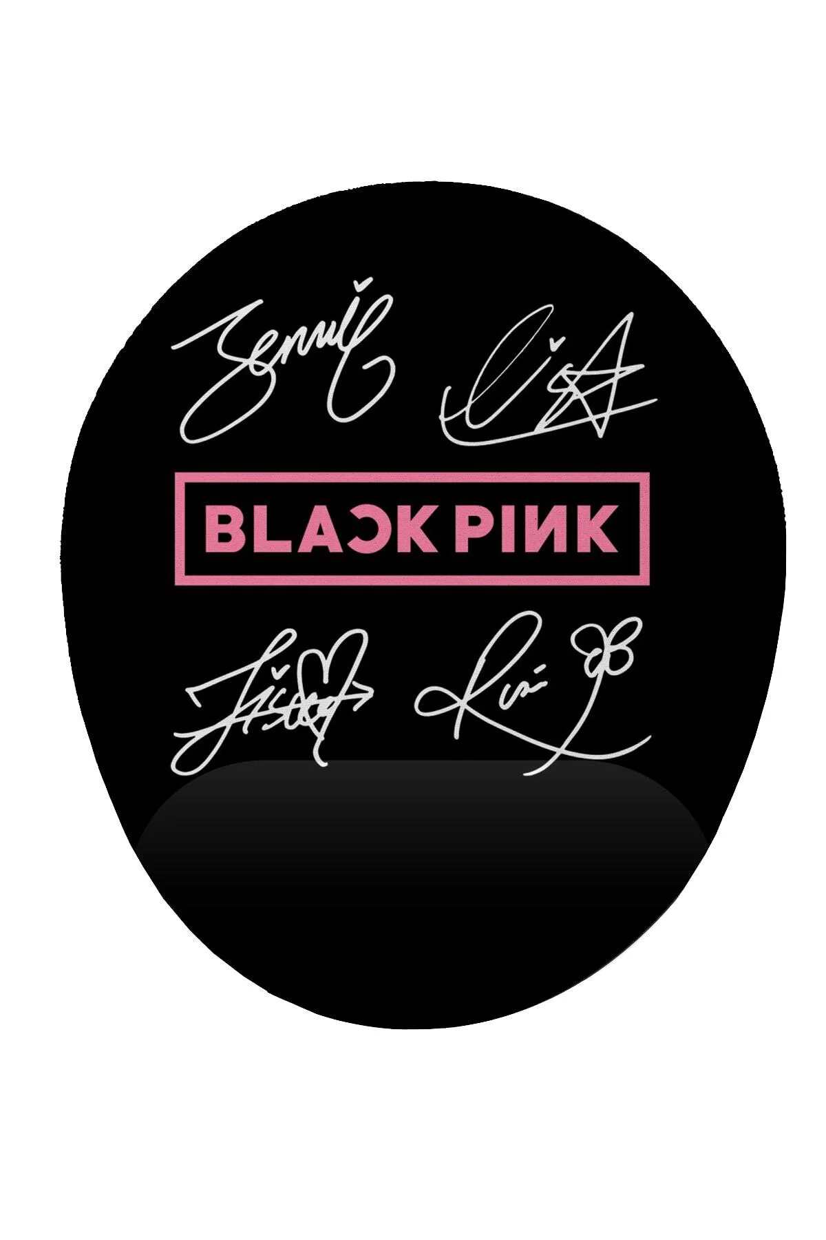Black Pink Logo Ve Imzalar Bilek Destekli Mouse Pad Ergonomik Kay