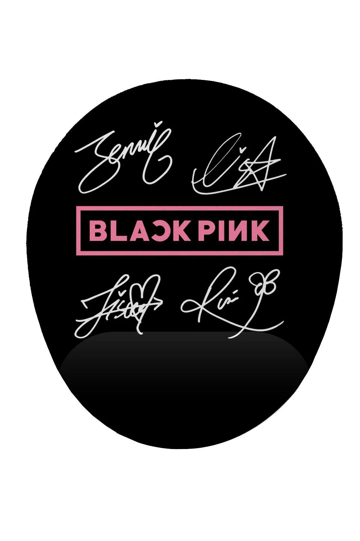 Black Pink Logo ve İmzalar Bilek Destekli Mouse Pad Ergonomik Kay