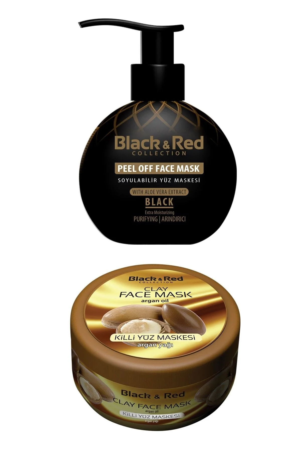 Black & Red Soyulabilir Siyah Yüz Maskesi Arındırıcı 250 Ml - Killi Yüz Maskesi Argan 400gr