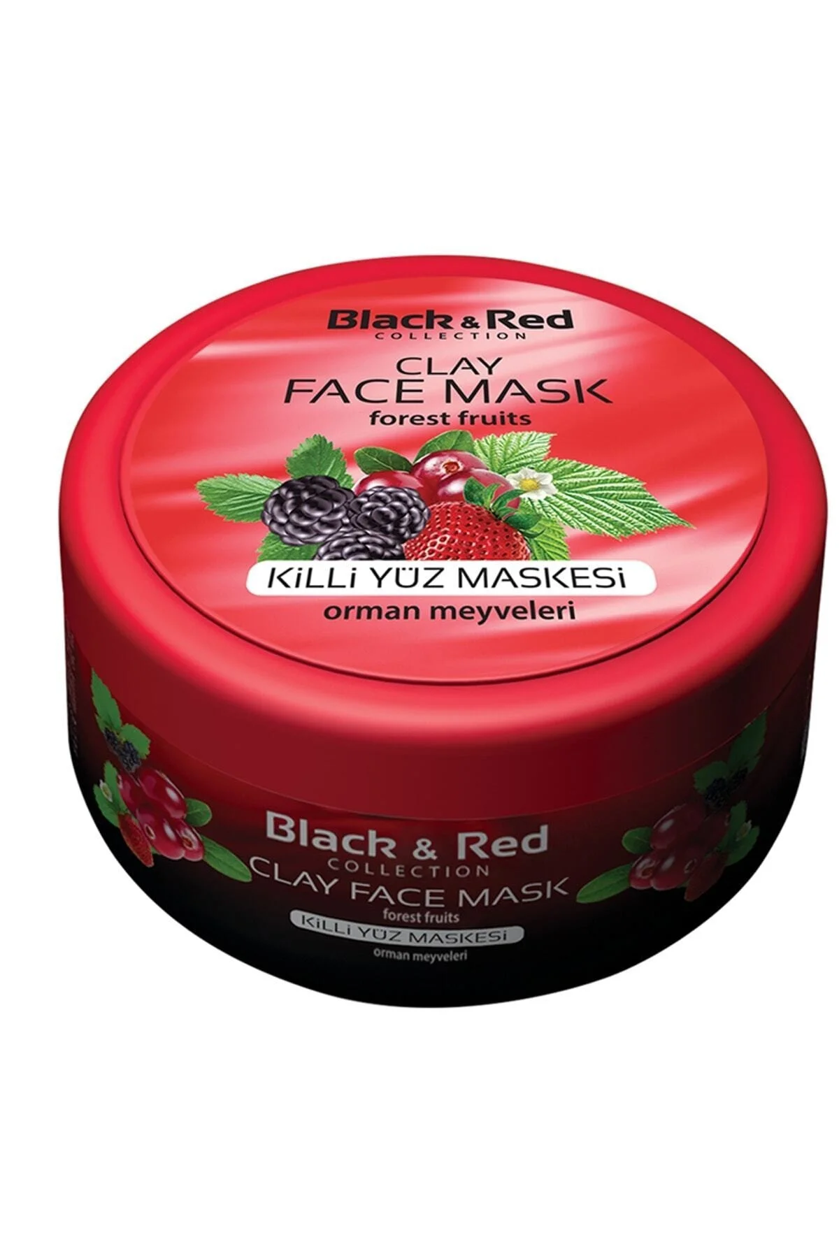 Black & Red Soyulabilir Siyah Yüz Maskesi Arındırıcı 250 ml - Killi Yüz Maskesi Orman Meyveli 400gr