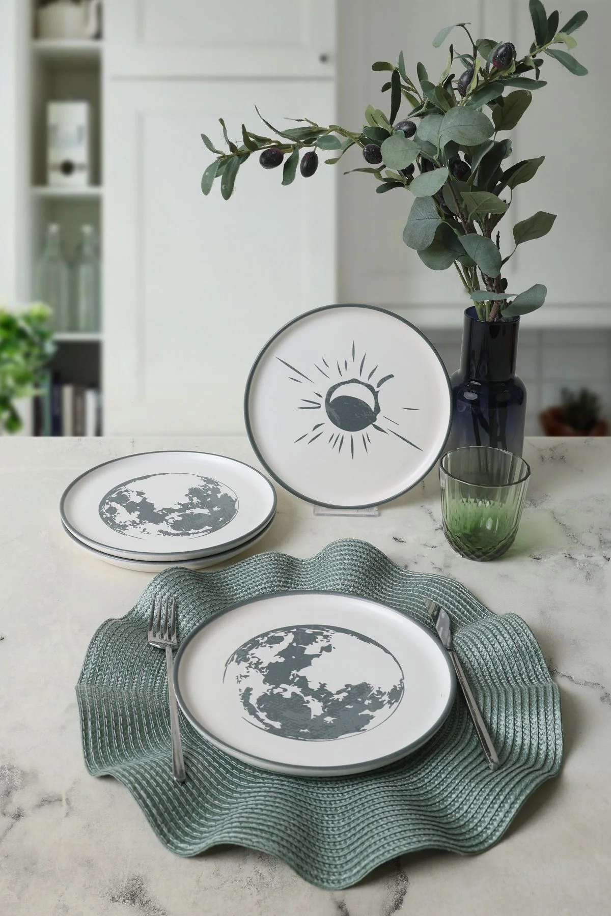 Black Shadow Nordic Pasta Tabağı 22 Cm 4 Adet 22981-82