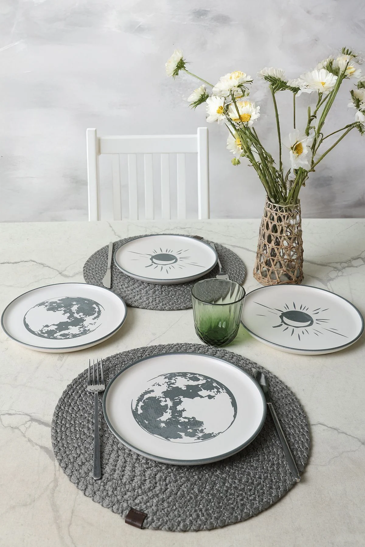 Black Shadow Nordic Pasta Tabağı 22 Cm 4 Adet 22981-82