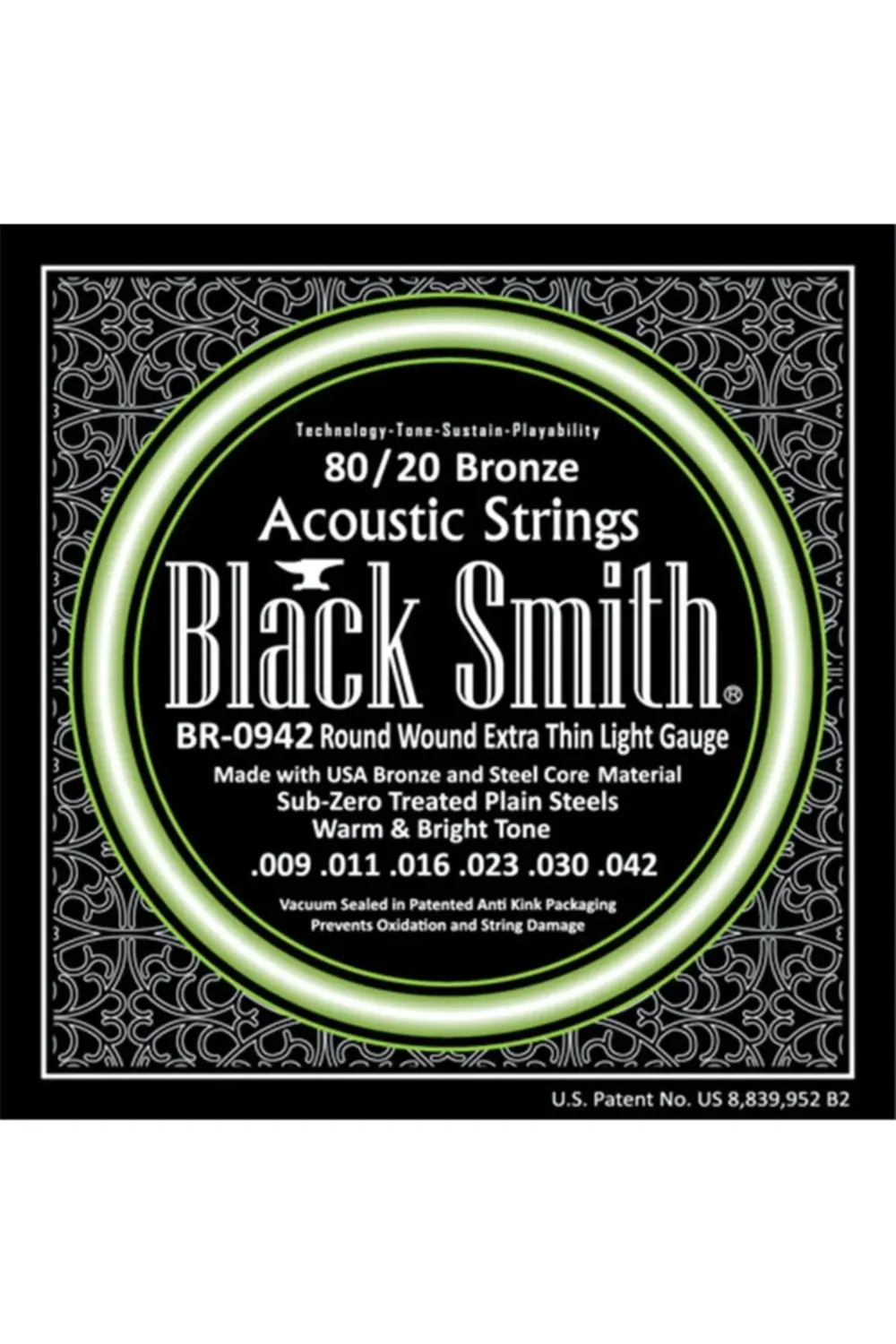 Black Smith Br-0942 Extra Thin Light (009 - 042) Akustik Gitar Te