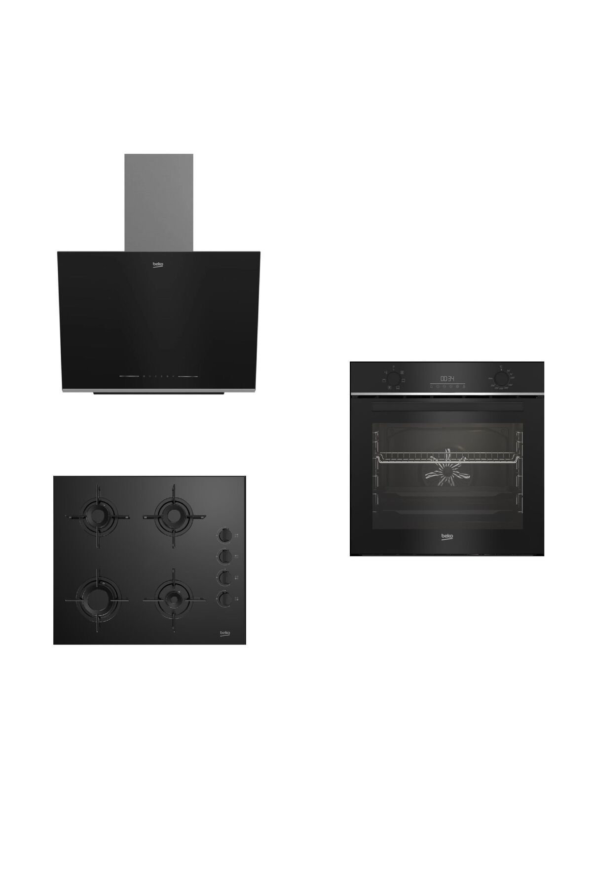 Beko Black Star 3'Lü Ankastre Set 5 ( Bfc 330 S - Bocd T 6011 Es - Bde