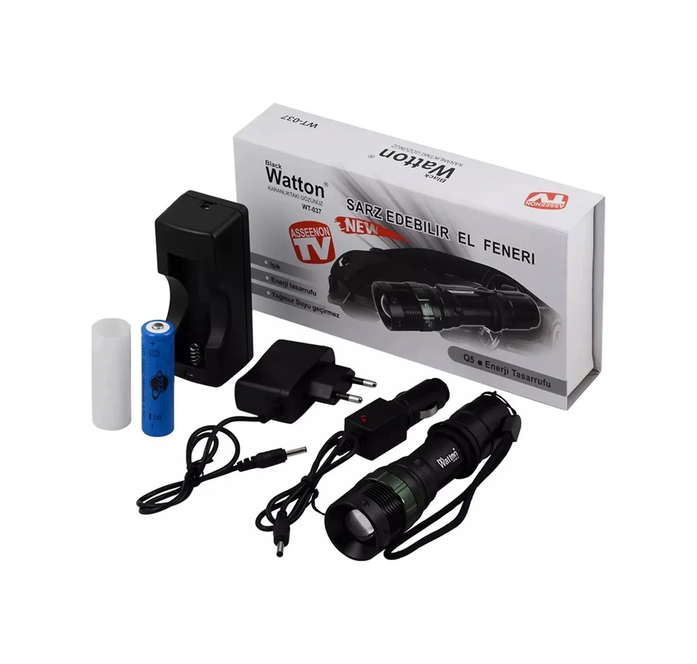 Black Wt-037-şarjlı Zoomlu Acil Durum Feneri Diğer
