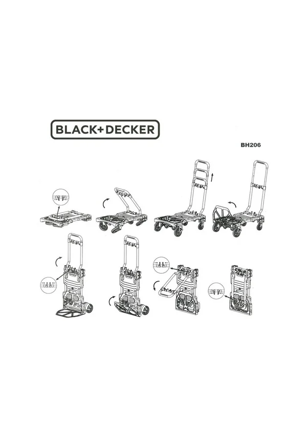 BLACK+DECKER BH206 55/120Kg Çok Fonksiyonlu Katlanır El Arabası