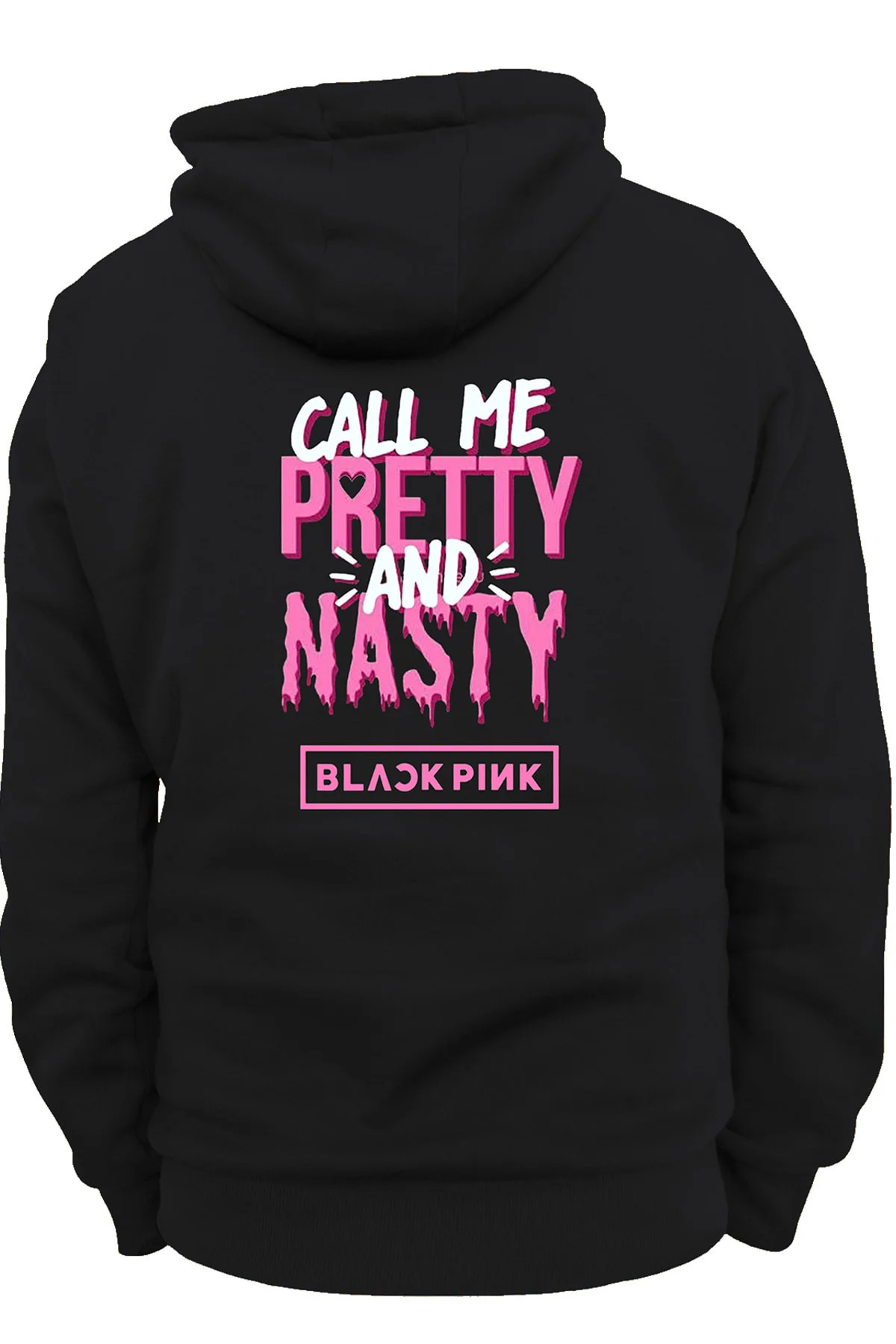Blackpink Call Me Pretty Çift Baskılı Fermuarsız Kapüşonlu Sweatshirt Hoodie