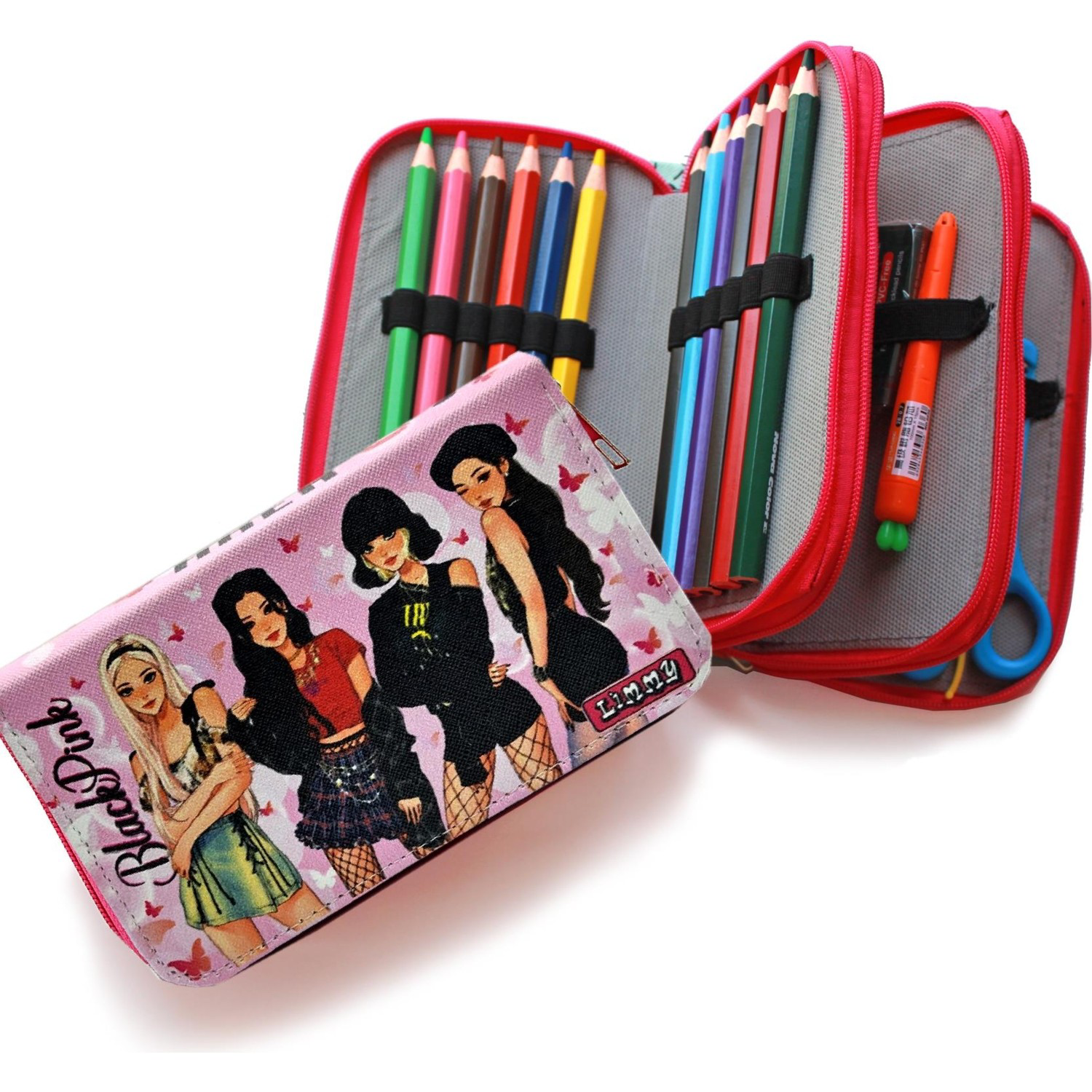 Blackpink Kelebekli Kalem Kutusu Kawai Organizer Kalemkutu Vegan 