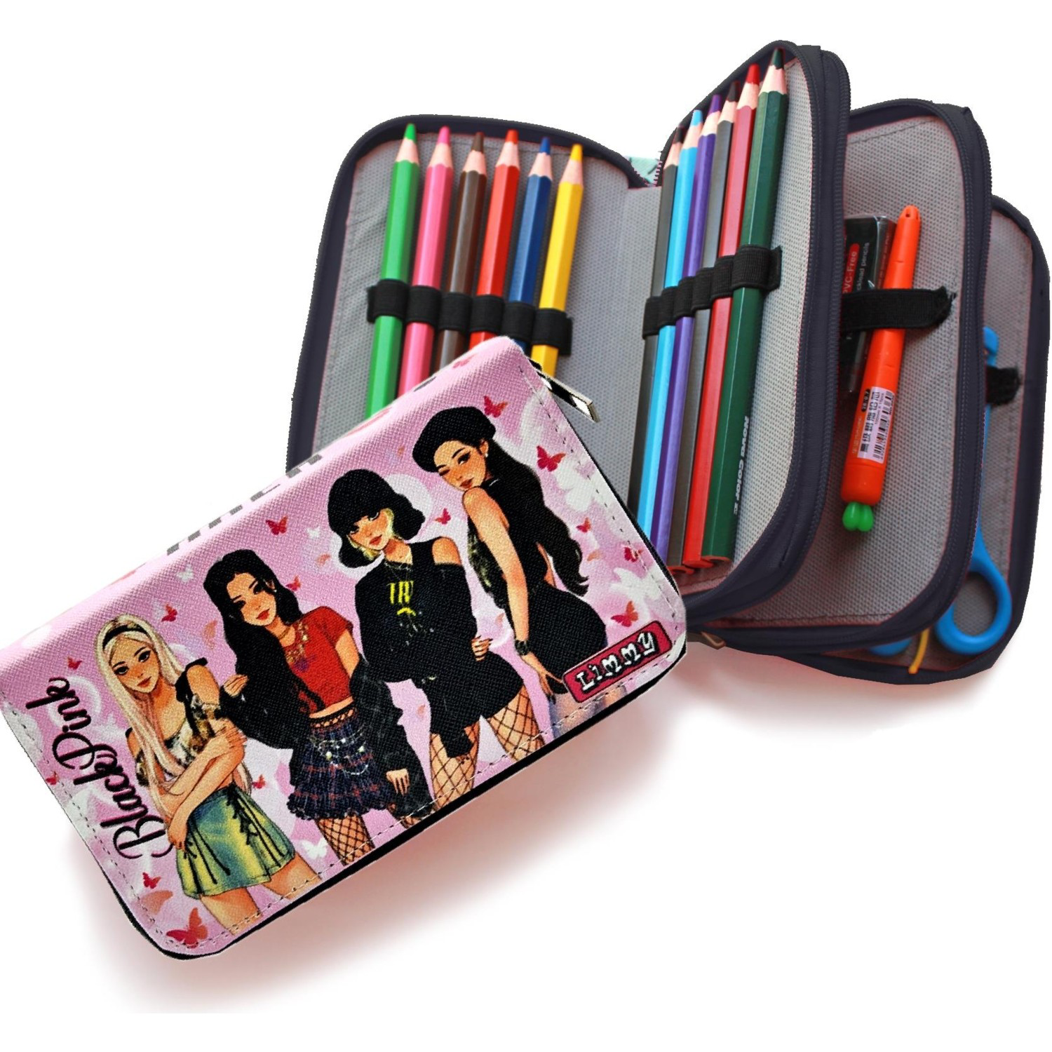 Blackpink Kelebekli Kalem Kutusu Kawai Organizer Kalemkutu Vegan 