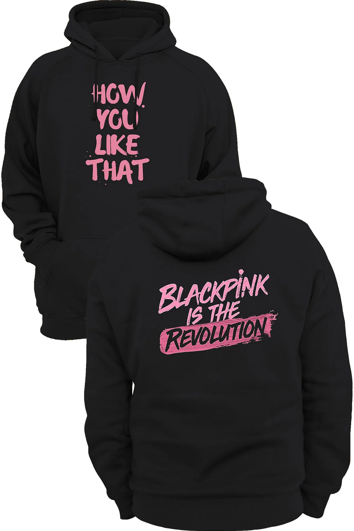 Blackpink Revolution Çift Baskılı Fermuarsız Kapüşonlu Sweatshirt Hoodie