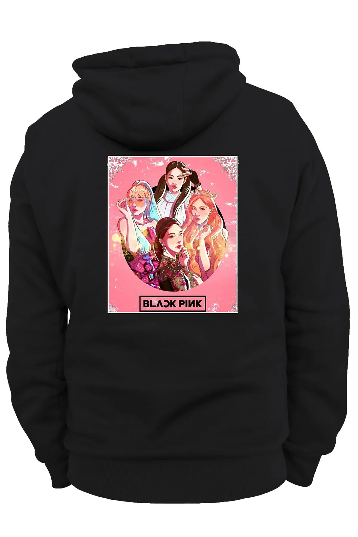 Blackpink Üyeleri Çift Baskılı Fermuarsız Kapüşonlu Sweatshirt Ho