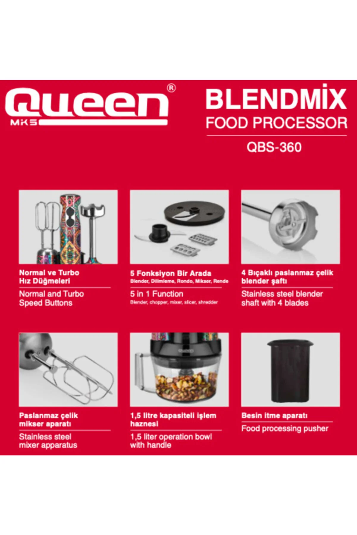 Blendmix Pro Casablanca Blender Set (qbs-360cb) - Görsel 3