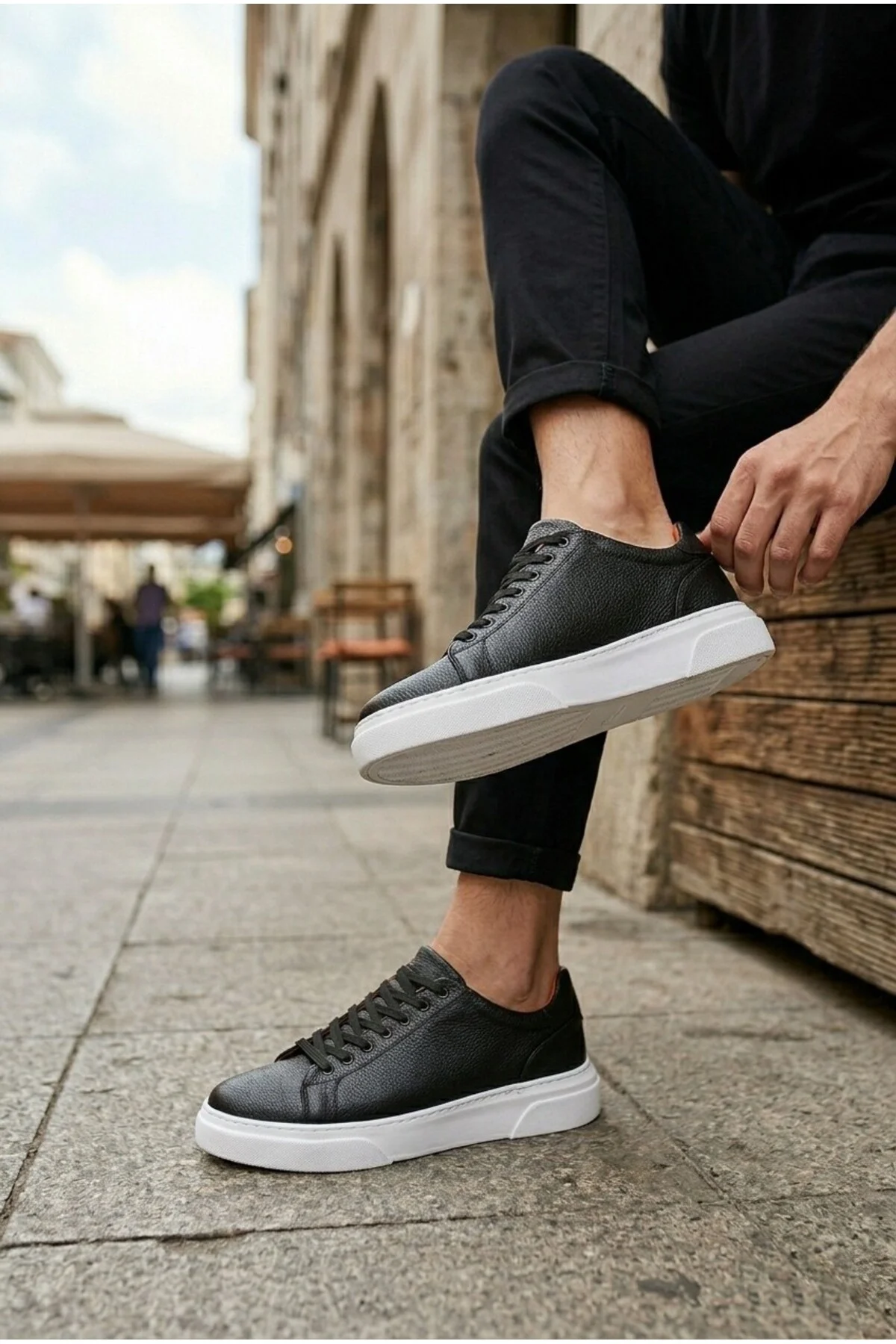 BLF-010 Erkek Sneaker Günlük Casual Spor Ayakkabı Siyah Beyaz Taban BLF-010 Erkek Sneaker Günlük Casual Spor Ayakkabı Siyah Beyaz Taban