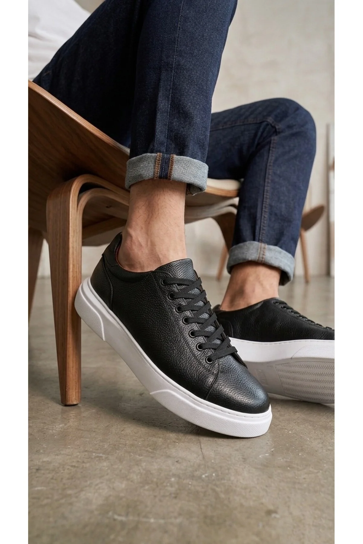 BLF-010 Erkek Sneaker Günlük Casual Spor Ayakkabı Siyah Beyaz Taban BLF-010 Erkek Sneaker Günlük Casual Spor Ayakkabı Siyah Beyaz Taban