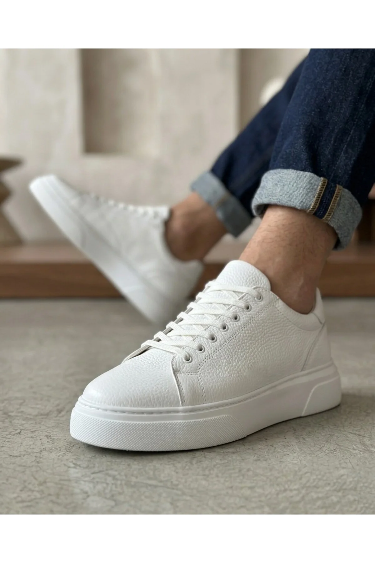 BLF-010 Erkek Sneaker Günlük Casual Spor Ayakkabı Beyaz