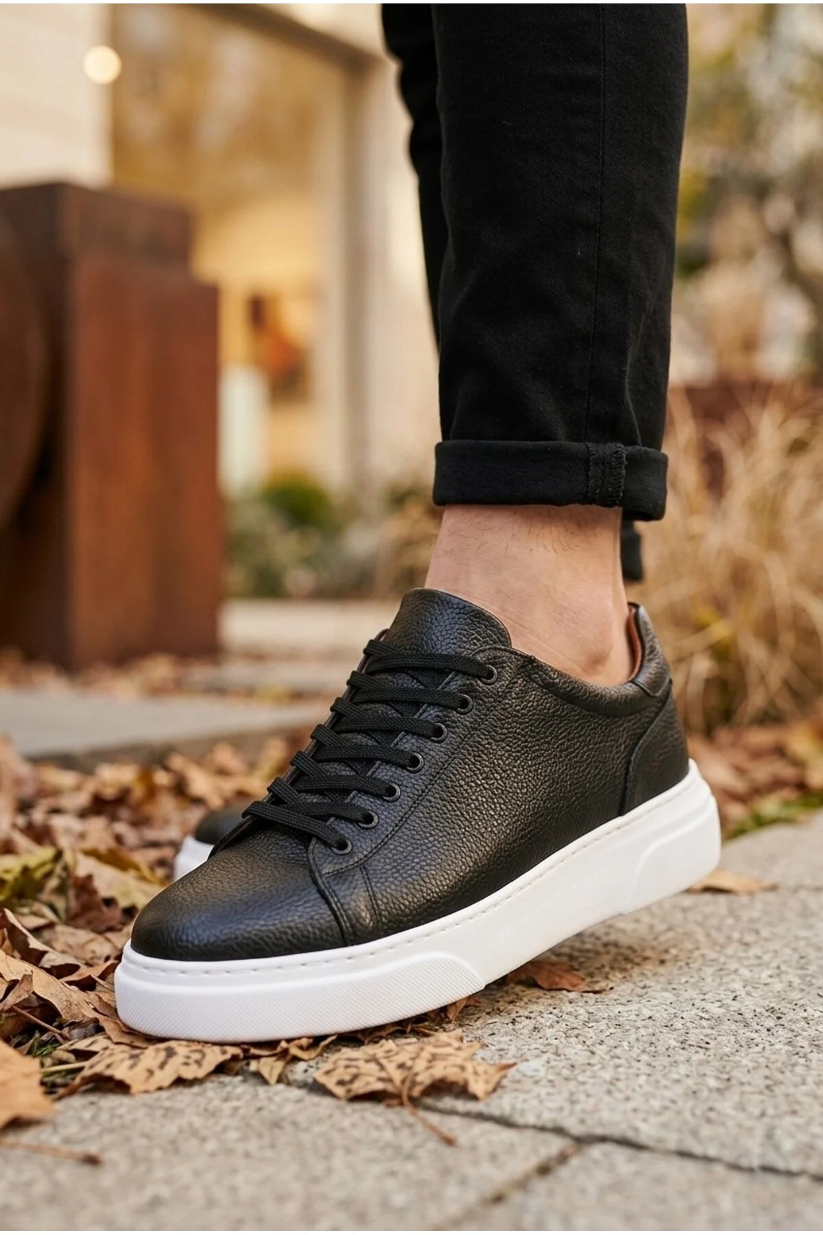 BLF-010 Erkek Sneaker Günlük Casual Spor Ayakkabı Siyah Beyaz Taban BLF-010 Erkek Sneaker Günlük Casual Spor Ayakkabı Siyah Beyaz Taban