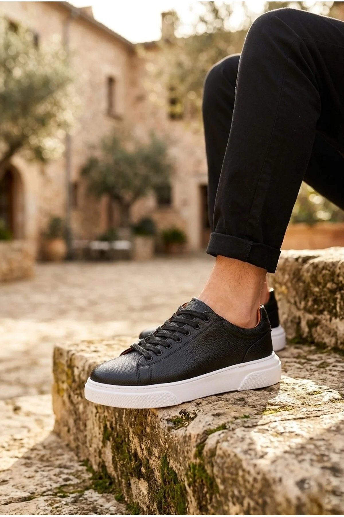 BLF-010 Erkek Sneaker Günlük Casual Spor Ayakkabı Siyah Beyaz Taban BLF-010 Erkek Sneaker Günlük Casual Spor Ayakkabı Siyah Beyaz Taban