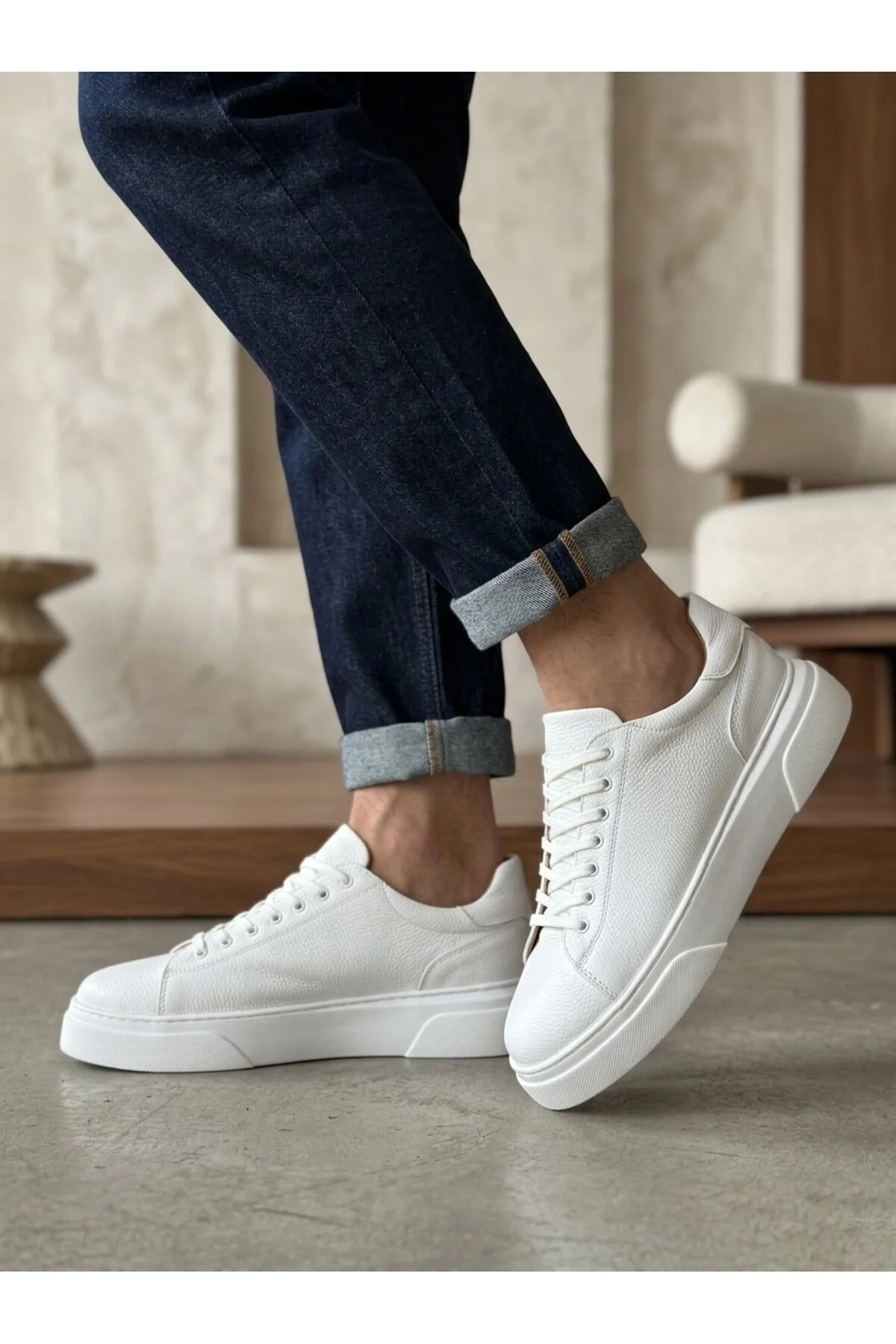 BLF-010 Erkek Sneaker Günlük Casual Spor Ayakkabı Beyaz
