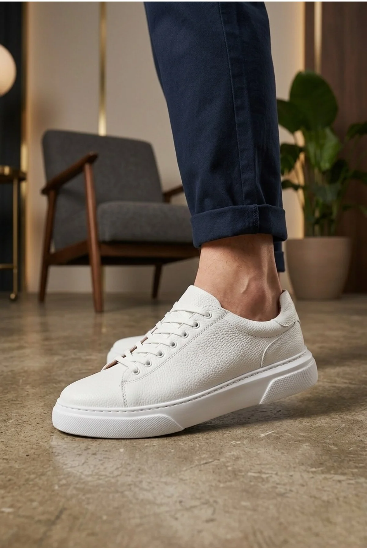 BLF-010 Erkek Sneaker Günlük Casual Spor Ayakkabı Beyaz