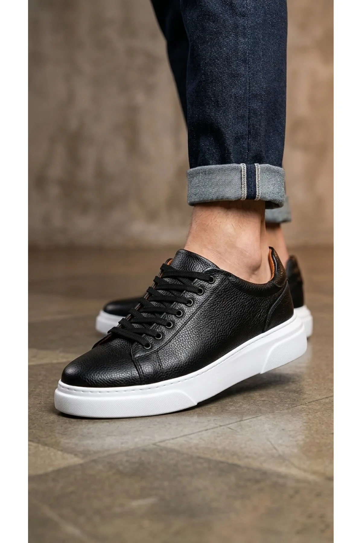 BLF-010 Erkek Sneaker Günlük Casual Spor Ayakkabı Siyah Beyaz Taban BLF-010 Erkek Sneaker Günlük Casual Spor Ayakkabı Siyah Beyaz Taban