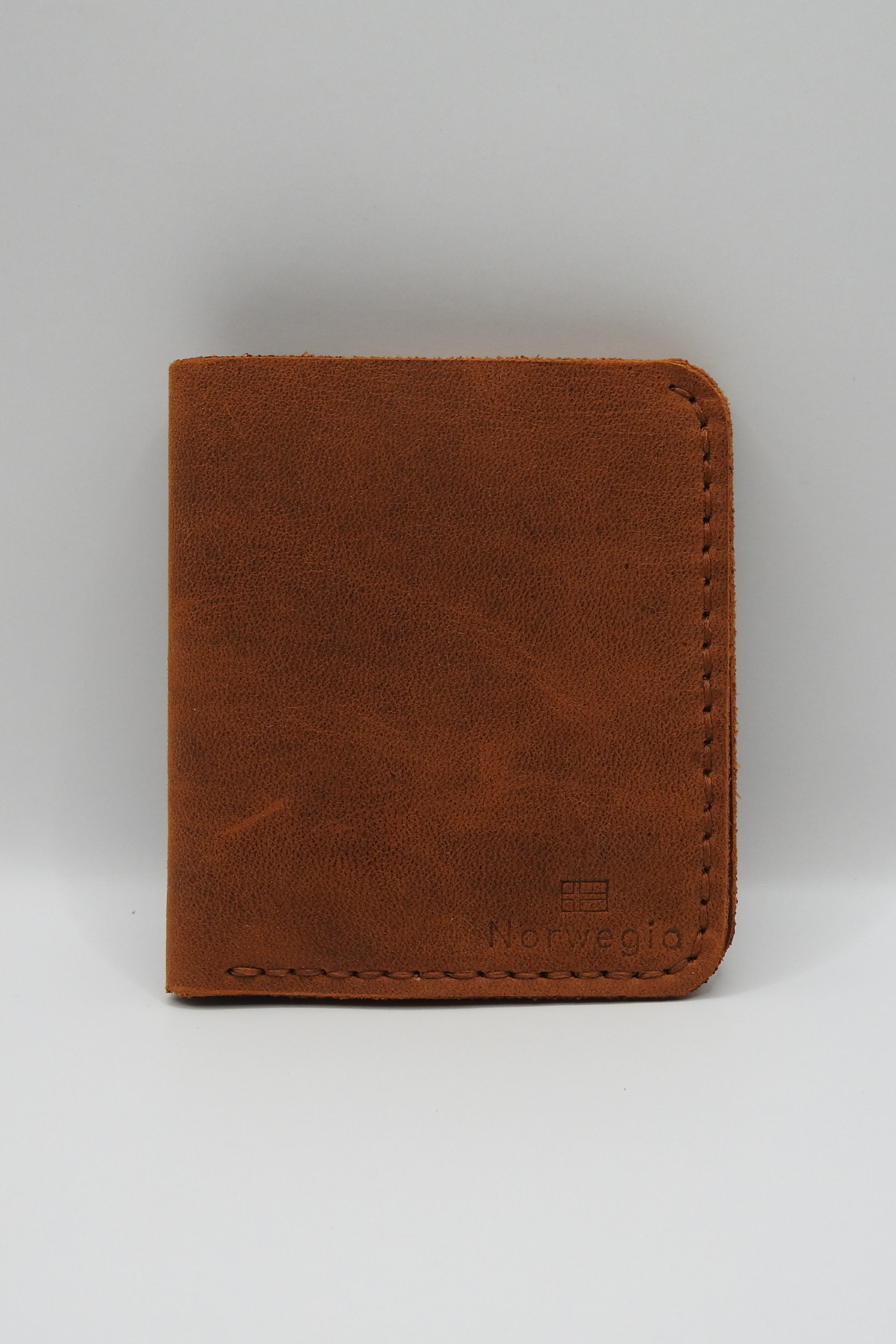 Norwegia Bølgen - %100 Hakiki Deri El Yapımı Erkek Cüzdan - Taba (El Dikişi)