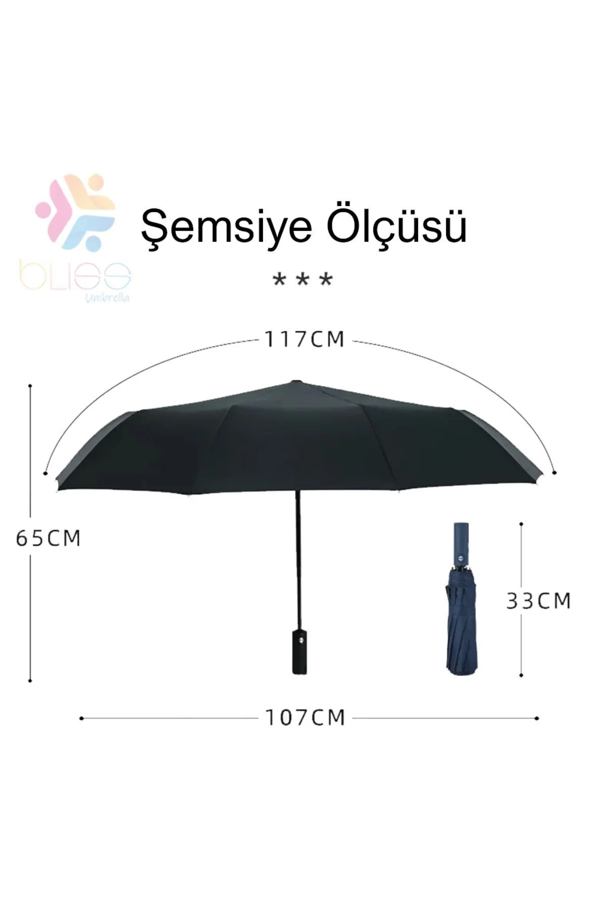 Bliss Umbrella Lacivert 12 Telli Şemsiye Bliss Umbrella Lacivert 12 Telli Şemsiye