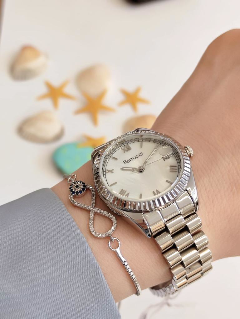 BLKT.2.297 Ferrucci Kadın Kol Saati+Bileklik Özel Seri Gold Kordo