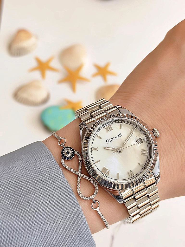 BLKT.2.297 Ferrucci Kadın Kol Saati+Bileklik Özel Seri Gold Kordo