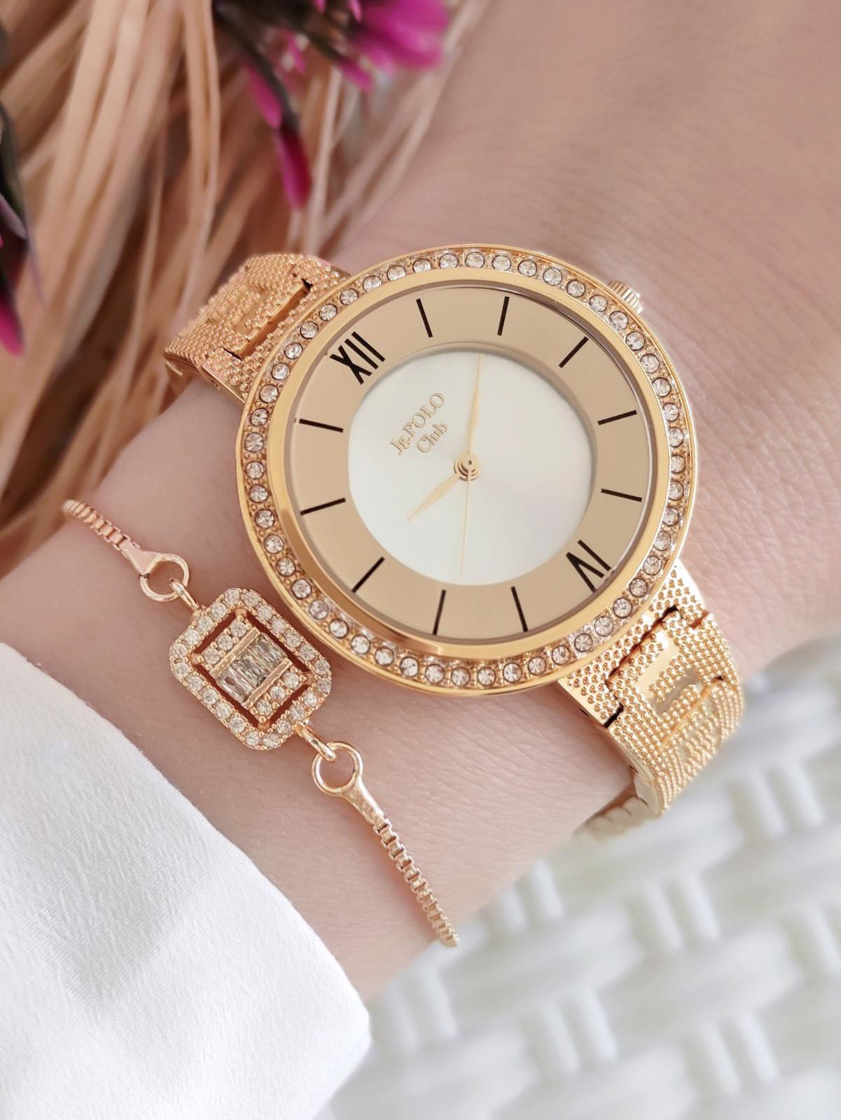 BLKT.2.622 JG. Polo Club Taş Detaylı Baget Bileklik Hediyeli Meta