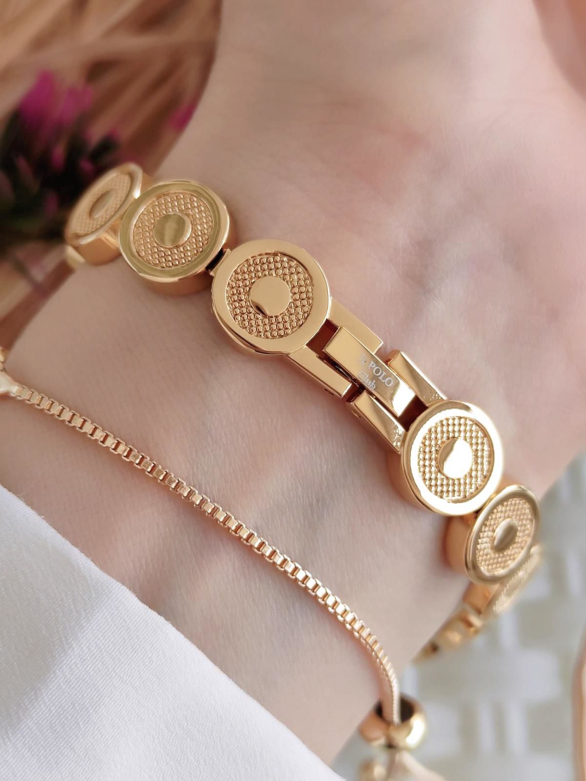 BLKT.2.624 JG. Polo Club Taş Detaylı Baget Bileklik Hediyeli Meta