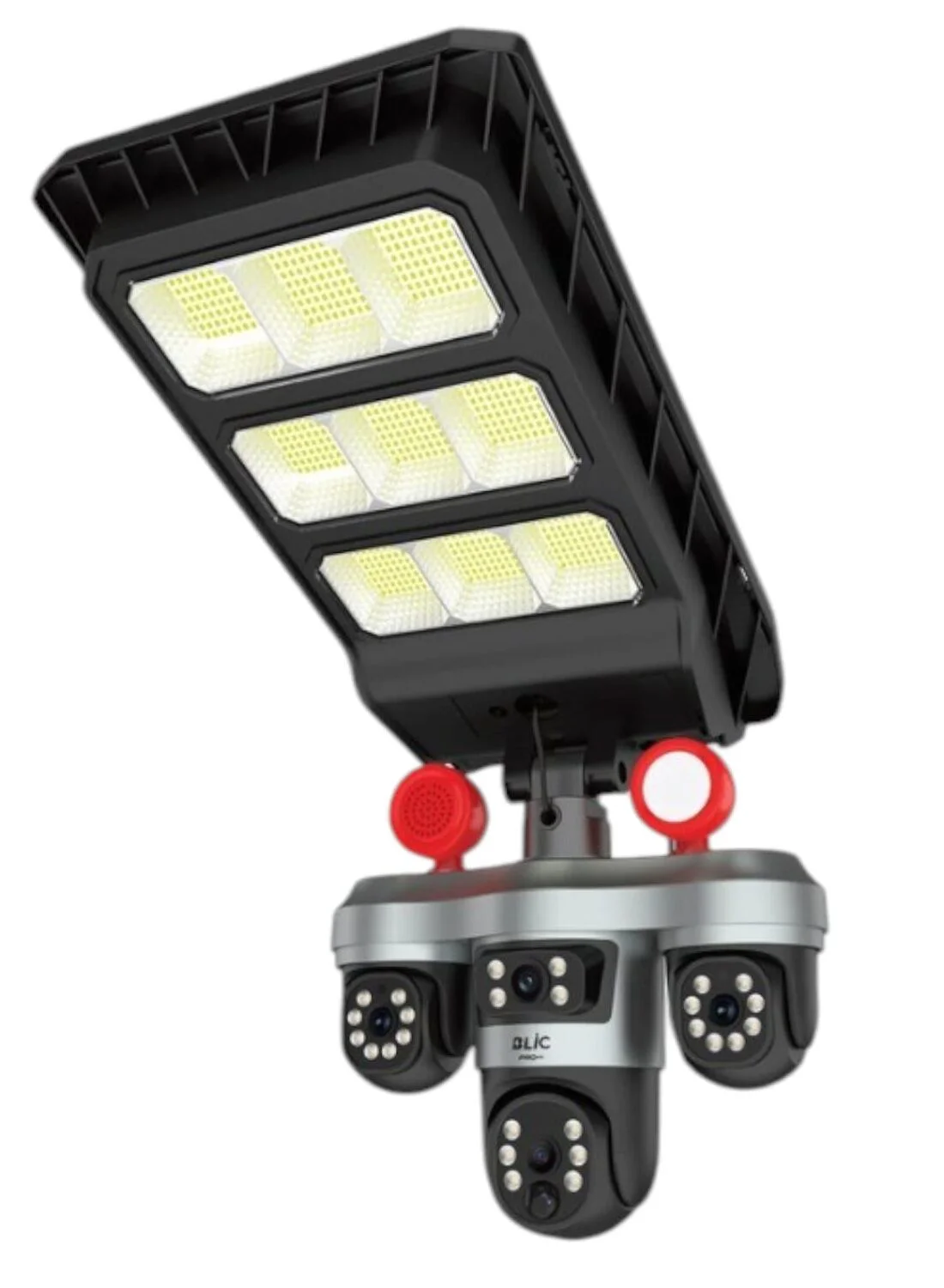 BLM-102   Blic 13W Solar Sarjlı Led Sokak Lambalı 3+3+3MP IP Kamera