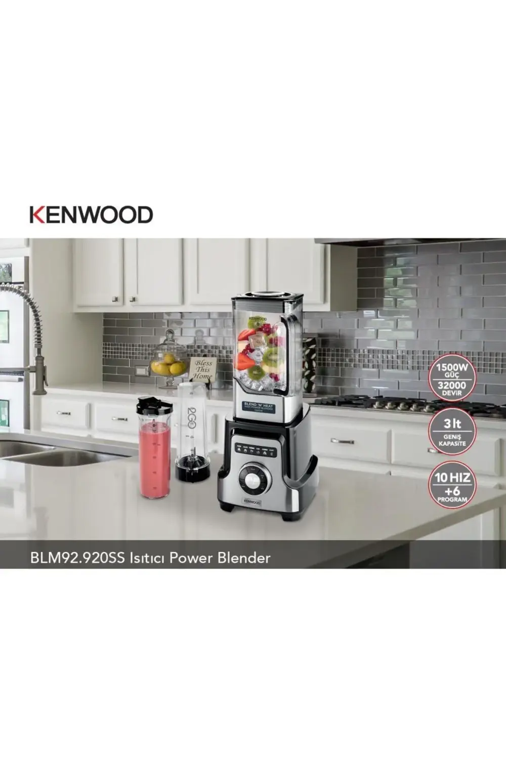 Kenwood Blm92.920Ss İsıtıcılı 1500W Power Blender
