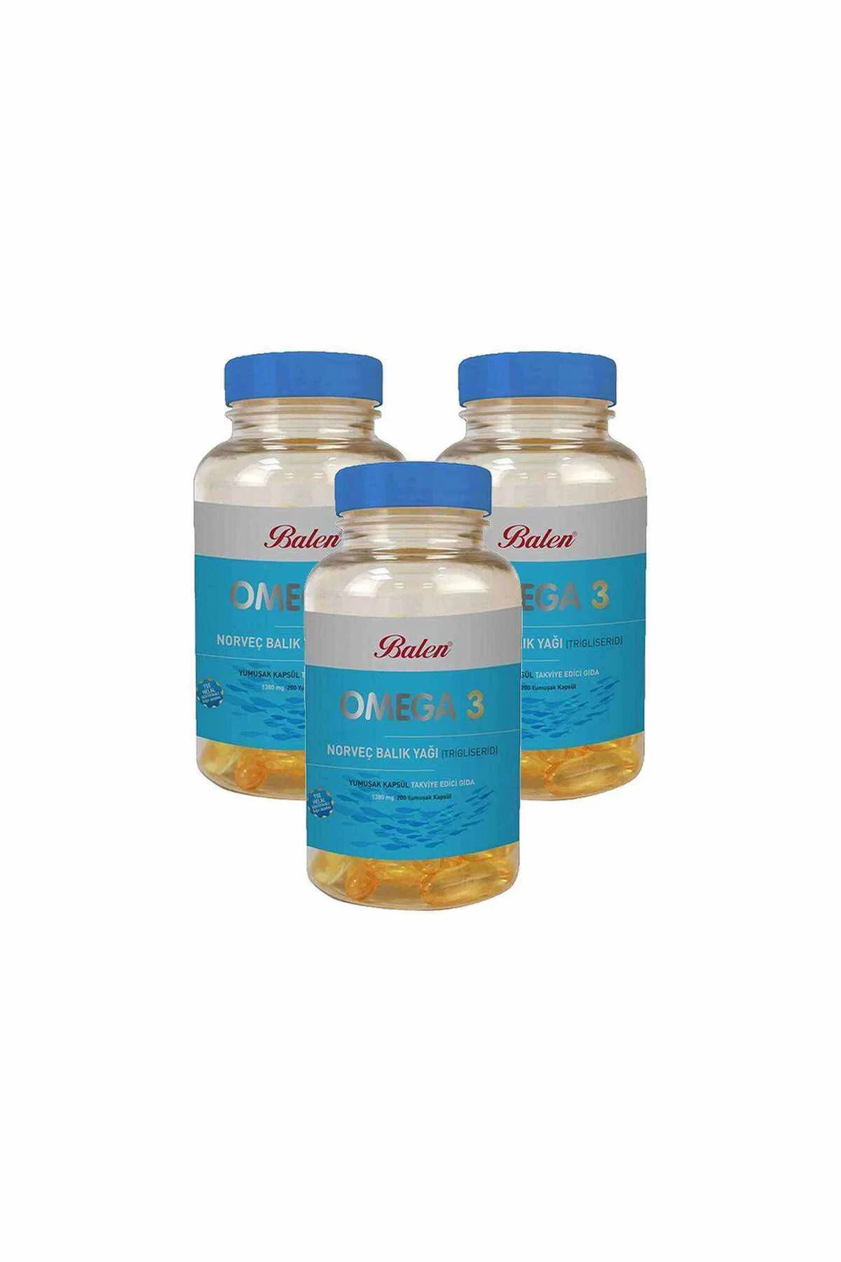 Bln Omega 3 Norveç Balık Yağı (TRİGLİSERİD) Yum.kap. 1380mg*200 3 Adet