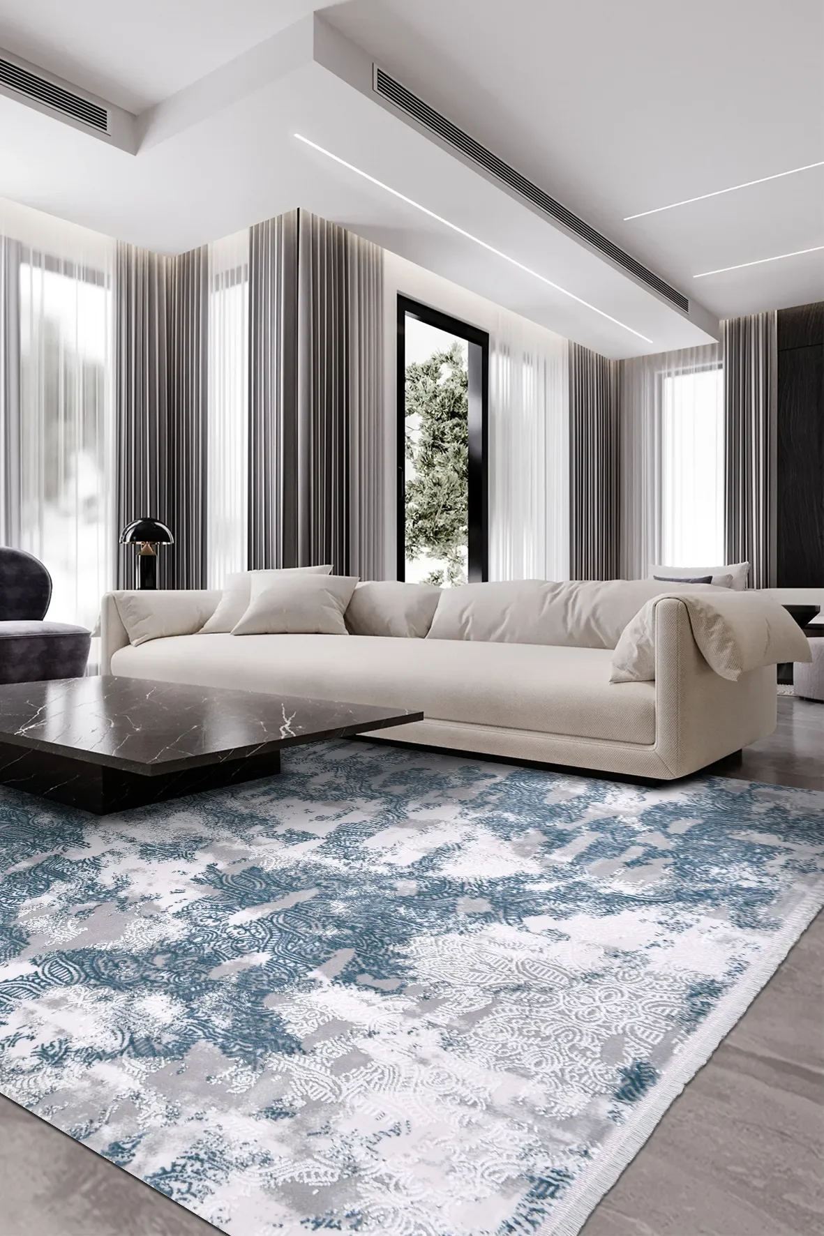 BLOOM Bambu Akrilik Salon Halısı – Yüksek İlmeqli Jakarlı Tasarımlı Premium Oturma Odası Halısı Fiyatı, Yorumları ve Özellikleri
