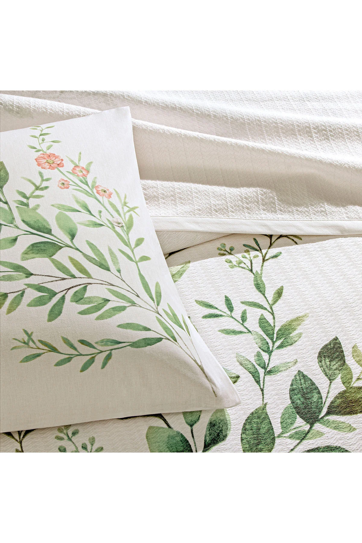 Bloomy Yeşil Çift Kişilik Pamuklu Pike Takımı