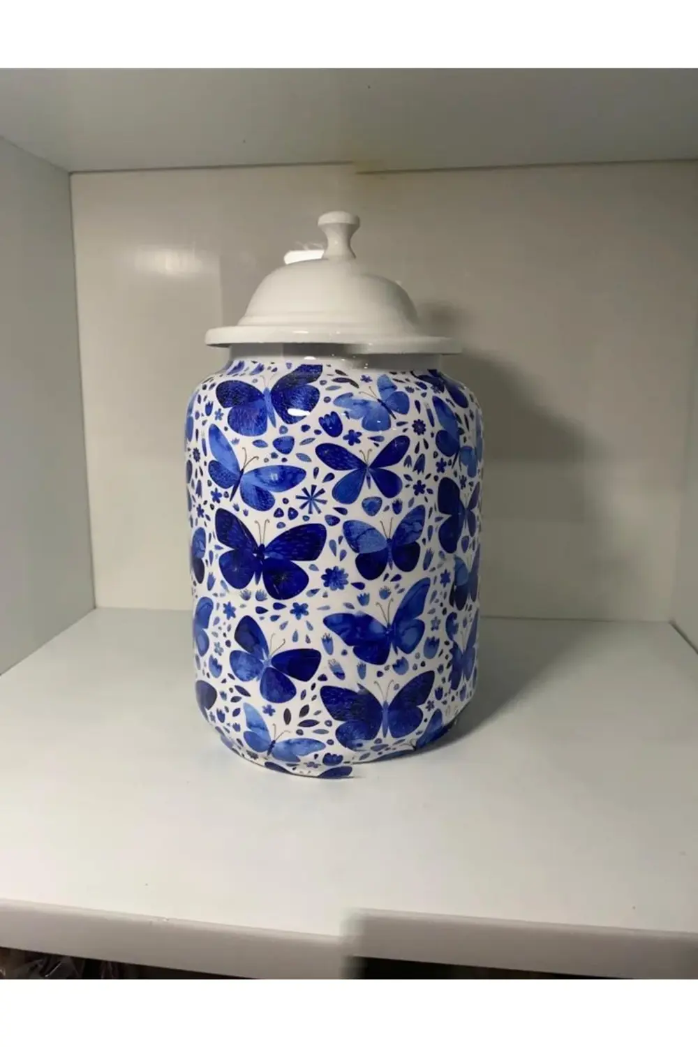 Blue Kelebek Vazo Orta 15*15*25 Cm