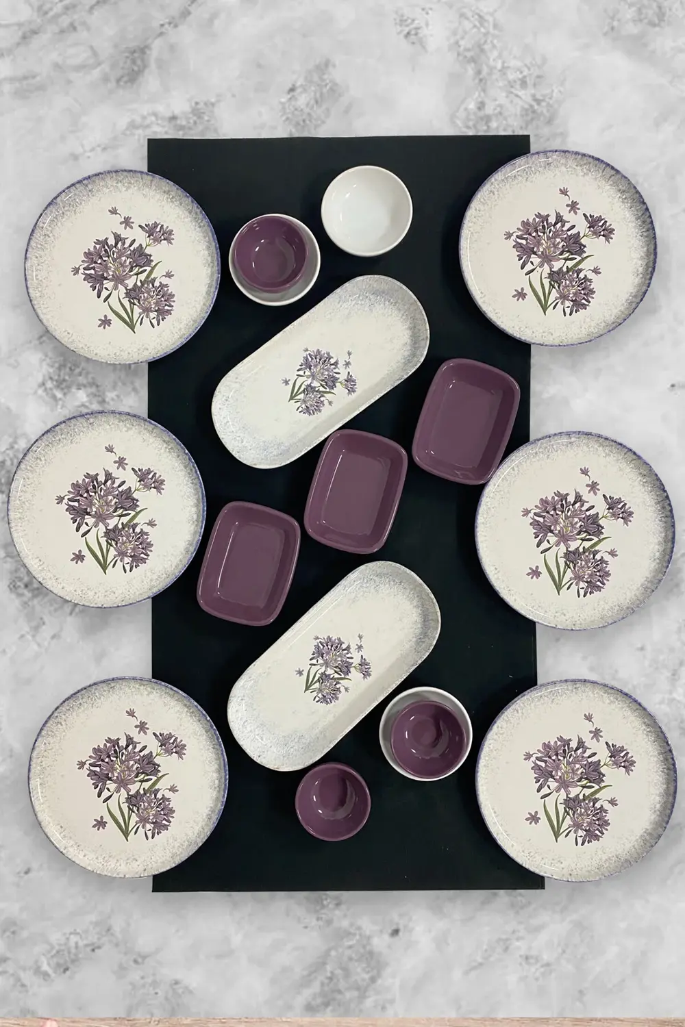 Keramika Blue Lily 17 Parça 6 Kişilik Kahvaltı Takımı