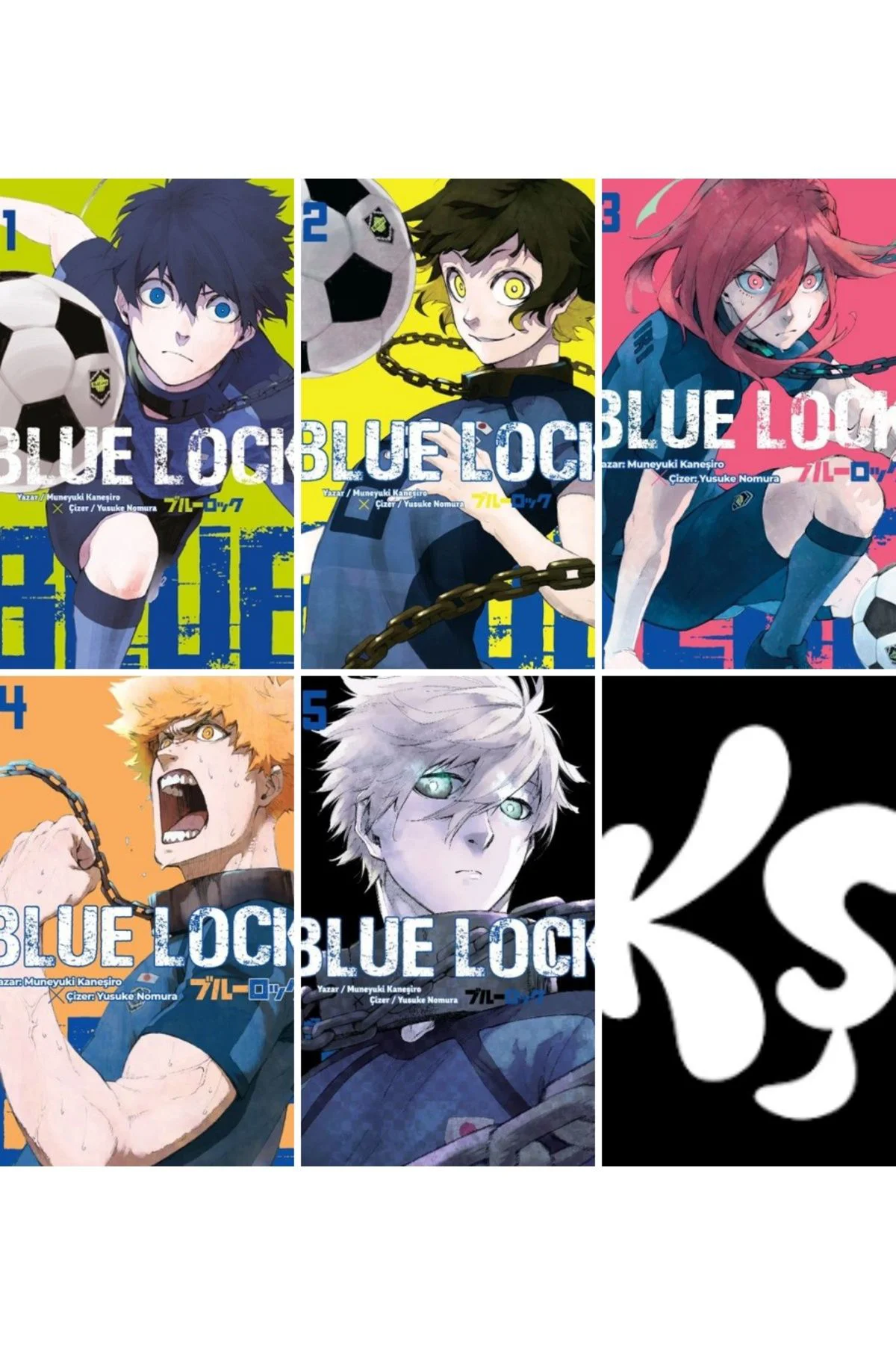 Blue Lock 1-2-3-4-5 Manga Seti (5 KİTAP) 1 Adet Anime Poster