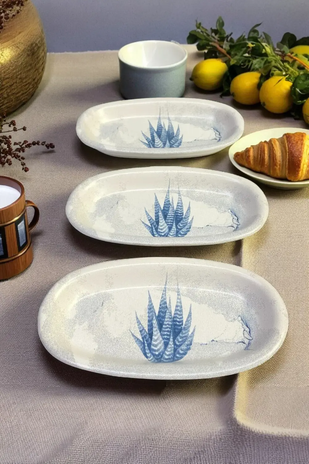 Blue Magic Hitit Kayık Tabak 16 Cm 3 Adet - 19864